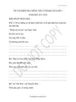 ÔN tập KIỂM TRA TIẾNG VIỆT CUỐI học kì II lớp 3