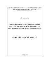 Một số giải pháp chủ yếu nhằm giải quyết việc làm cho lao động nông thôn miền núi trên địa bàn huyện như xuân   tỉnh thanh hóa 
