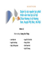 Quản lý các nguồn lực phát triển văn hóa tại Lễ hội Chùa Hương ở xã Hương Sơn, huyện Mỹ Đức, Hà Nội