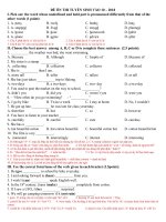 ĐỀ ÔN THI TUYỂN SINH VÀO 10 NĂM 2018 MÔN TIẾNG ANH