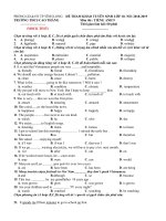 4 ĐỀ THAM KHẢO TUYỂN SINH 10 MÔN TIẾNG ANH