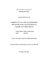 Nghiên cứu các nhân tố ảnh hưởng đến hành vi mua xe ô tô Pick up tại khu vực Miền Trung