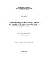Quản lý hoạt động thi đua, khen thưởng đối với giảng viên học viện chính sách và phát triển, bộ kế hoạch và đầu tư