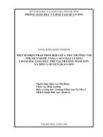 Một số biện pháp phối hợp giữa nhà trường với phụ huynh để nâng cao chất lượng chăm sóc giáo dục trẻ tại trường mầm non na mèo 2, huyện quan sơn 