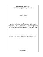 Quản lí ứng dụng công nghệ thông tin trong dạy học tại trường đại học điện lực đáp ứng yêu cầu đổi mới giáo dục hiện nay