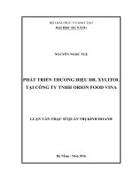 Phát triển thương hiệu dr xylitol tại công ty TNHH orion food vina