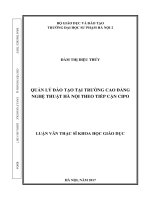 Quản lý đào tạo tại trường cao đẳng nghệ thuật hà nội theo tiếp cận cipo