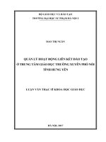 Quản lý hoạt động liên kết đào tạo ở trung tâm giáo dục thường xuyên phố nối tỉnh hưng yên