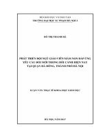 Phát triển đội ngũ giáo viên mầm non đáp ứng yêu cầu đổi mới trong bối cảnh hiện nay tại quận hà đông, thành phố hà nội
