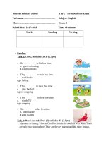 Đề thi tiếng anh lớp 5