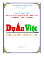 Dự án bào chế đông nam dược và khám chữa bệnh bằng y học cổ truyền