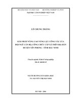 Giải pháp nâng cao năng lực công tác của đội ngũ cán bộ, công chức cấp xã trên địa bàn huyện yên phong   tỉnh bắc ninh 