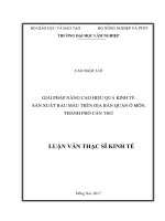 Giải pháp nâng cao hiệu quả kinh tế sản xuất rau màu trên địa bàn quận ô môn, thành phố cần thơ 