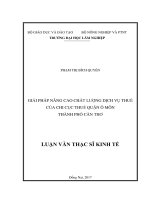 Giải pháp nâng cao chất lượng dịch vụ thuế của chi cục thuế quận ô môn thành phố cần thơ 