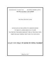 Đánh giá sự hài lòng của khách hàng về dịch vụ kiểm định xe cơ giới tại trung tâm kiểm định kỹ thuật phương tiện, thiết bị giao thông thủy bộ cần thơ 6501s 
