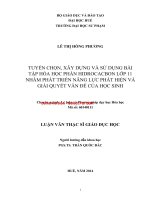 Tuyển chọn, xây dựng và sử dụng bài tập hóa học phần hiđrocacbon lớp 11 nhằm phát triển năng lực phát hiện và giải quyết vấn đề của học sinh (tt) 