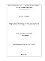Nghiên cứu mô hình quản lý nước sinh hoạt nông thôn trên địa bàn huyện lạc sơn, tỉnh hòa bình 