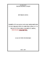 Nghiên cứu đa dạng loài, đặc điểm phân bố và giá trị bảo tồn của khu hệ lưỡng cư và bò sát ở vùng phía nam đèo cù mông, tỉnh phú yên 