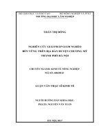 Nghiên cứu giải pháp giảm nghèo bền vững trên địa bàn huyện chương mỹ thành phố hà nội 