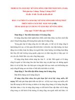 BÀI THU HOẠCH BDTX MN MODULE 39: GIÁO DỤC KĨ NĂNG SỐNG CHO TRẺ MẦM NON