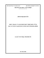 Thực trạng và giải pháp phát triển bền vững rau an toàn tại huyện lương sơn, tỉnh hòa bình 