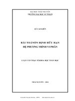 Bài toán ổn định hữu hạn hệ phương trình vi phân (Luận án tiến sĩ)
