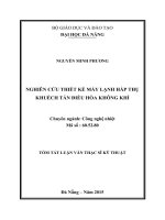 Nghiên cứu thiết kế máy lạnh hấp thụ khuếch tán điều hòa không khí (tt) 