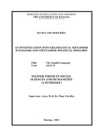 An investigation into grammatical metaphor in english and vietnamese political speeches (tt) 