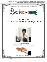 Tuyển tập các bài test kiến thức về oxi   lưu huỳnh và hợp chất 