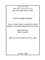 Nhu cầu học tập của sinh viên người khmer vùng đồng bằng sông cửu long tt 