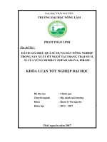 Đánh giá hiệu quả sử dụng đất nông nghiệp trong sản xuất ớt ngọt tại trạng trại số 31,32 của vùng MOSHAV ZOFAR ARAVA, ISRAEL 