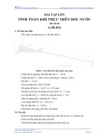 BÀI TẬP LỚN CÔNG TRÌNH THÁO NƯỚC ĐỀ SỐ 8