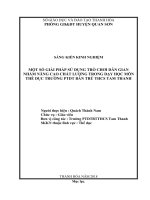 skkn một số giải pháp sử dụng trò chơi dân gian nhằm nâng cao chất lượng trong dạy học môn thể dục trường PTDTBTTHCS tam thanh 
