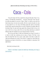 phân tích chiến lược marketing của công ty COCACOLA 