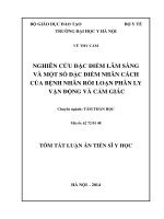 Nghiên cứu đặc điểm lâm sàng và một số đặc điểm nhân cách của bệnh nhân rối loạn phân ly vận động và cảm giác ( Luận án tiến sĩ)