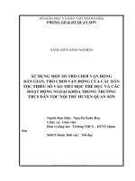 skkn sử dụng một số trò chơi vận động dân gian, trò chơi vận động của các dân tộc thiểu số vào tiết học thể dục và các hoạt động ngoại khóa trong trường THCS dân tộc nội trú huyện quan sơn 