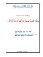 skkn một số BIỆN PHÁP để CHỈ đạo THỰC HIỆN tốt CÔNG tác xã hội hóa GIÁO dục ở TRƯỜNG THCS 