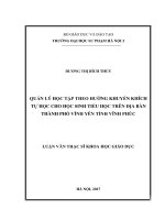 Quản lý học tập theo hướng khuyến khích tự học cho học sinh tiểu học trên địa bàn thành phố vĩnh yên tỉnh vĩnh phúc