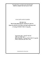 skkn một số giải pháp giúp học sinh lớp 9a giải các dạng toán giải bài toán bằng cách lập hệ phương trình ở trường PTDT BT THCS trung hạ  