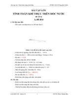 BÀI tập lớn CÔNG TRÌNH THÁO nước đề số 1