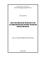 Quản lý hoạt động giáo dục trẻ mẫu giáo 5   6 tuổi các trường mầm non huyện tam dương, tỉnh vĩnh phúc trong bối cảnh hiện nay