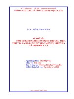 skkn một số KINH NGHIỆM sử DỤNG PHƯƠNG TIỆN, THIẾT bị và đồ DÙNG dạy học môn tự NHIÊN và xã hội KHỐI 1, 2, 3 