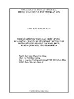 skkn một số giải pháp nâng cao chất lượng hoạt động của tổ chuyên môn ở trường PTDTBT THCS sơn thủy, huyên quan sơn, tỉnh thanh hóa 
