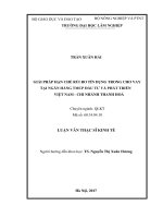Giải pháp hạn chế rủi ro tín dụng trong cho vay tại ngân hàng TMCP đầu tư và phát triển việt nam   chi nhánh thanh hóa 