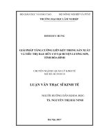 Giải pháp tăng cường liên kết trong sản xuất và tiêu thụ rau hữu cơ tại huyện lương sơn, tỉnh hòa bình 