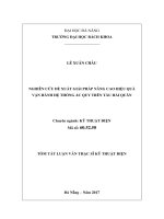 Nghiên cứu đề xuất giải pháp nâng cao hiệu quả vận hành hệ thống ắc quy trên tàu hải quân