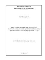 Quản lý hoạt động dạy học theo tiếp cận phát triển năng lực người học ở trung tâm giáo dục quốc phòng và an ninh, đại học quốc gia hà nội