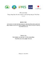 BÁO CÁO XÂY DỰNG CƠ CHẾ CHI TRẢ DỊCH VỤ MÔI TRƯỜNG RỪNG ĐỐI VỚI HOẠT ĐỘNG SẢN XUẤT CÔNG NGHIỆP CÓ SỬ DỤNG NƯỚC TỪ RỪNG TẠI TỈNH LÀO CAI