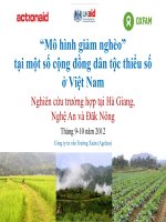 “Mô hình giảm nghèo” tại một số cộng đồng dân tộc thiểu số ở Việt Nam