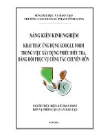 SKKN - Khai thác ứng dụng Google Form trong việc xây dựng bảng điều tra, phiếu hỏi phục vụ công tác chuyên môn